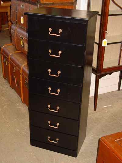 Painted Black Solid Pine Lingerie Chest
