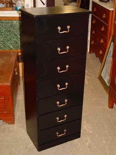Painted Black Solid Pine Lingerie Chest