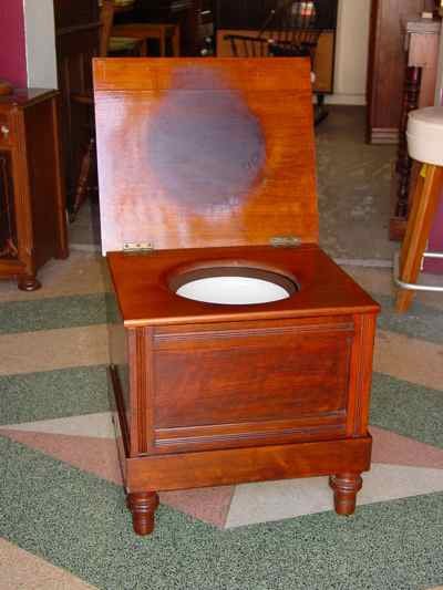 Antique Heal & Son Solid Mahogany Commode & Chamber Pot