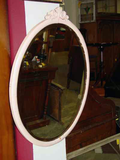 W.M.P. Company Antique Solid Maple Painted Framed Beveled Mirror