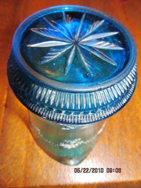 Enameled Pressed Glass Cream Pitcher