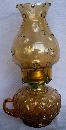 Moon & Stars Amber Glass Oil Lamp w/ Finger Hole