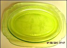 Parrot Depression Glass Platter - Glass