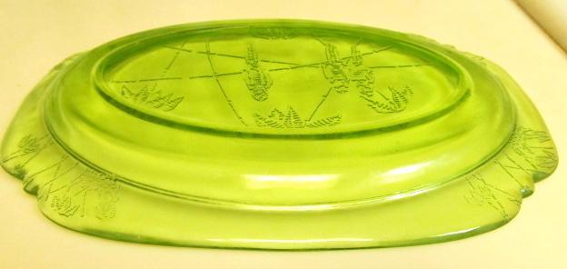 Parrot Depression Glass Platter - Glass