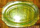 Parrot Depression Glass Platter - Glass