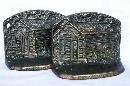LINCOLN CABIN Cast Iron Bookends- Metalware