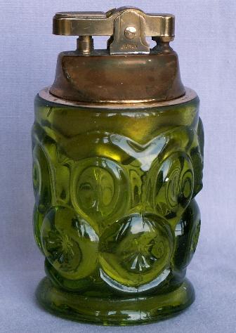 MOON & STARS Green Glass Lighter