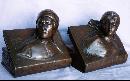 Jennings Brothers DANTE & BEATRICE BOOKS Cast Metal Bookends - Metalware