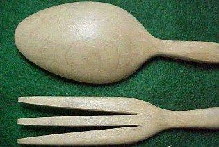 Bordeaux Wood Silver Salad Set - Sliver
