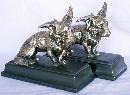 Jennings Brothers SILVER SCOTTIES Cast Metal Bookends - Metalware