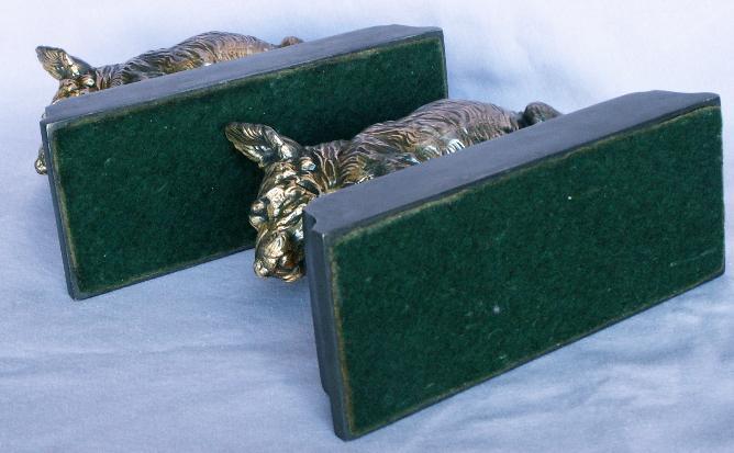 Jennings Brothers SILVER SCOTTIES Cast Metal Bookends - Metalware