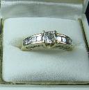 14k Yellow Gold Princess Cut Diamond Ring - Estate Jewelry