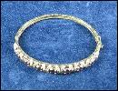 Genuine GARNET 14k Yellow Gold Bangle Bracelet - Antique Gold Jewelry