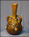 Amphora Jeweled Art Nouveau Porcelain Pottery Vase - Pierced Rim