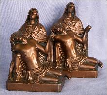 Cast Metal JESUS & MARY Bookends - Metalware