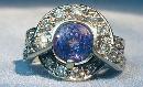 Tanzanite & Diamond Ring 14k White Gold Estate Jewelry