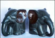 Cast Metal SITTING ELEPHANT Bookends - Metalware