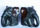 Cast Metal SITTING ELEPHANT Bookends - Metalware