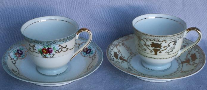 Two Sets of Porcelain OCCUPIED JAPAN Cups & Saucers