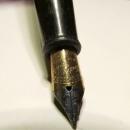 Sheaffer 14K Nib Fountain Pen Onyx Desk Set - Advertising