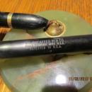 Sheaffer 14K Nib Fountain Pen Onyx Desk Set - Advertising
