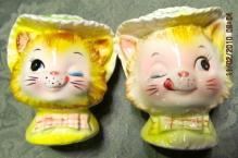 Winkin' Miss Priss Kitty ENESCO Salt + Pepper - Fine Porcelain