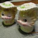 Winkin' Miss Priss Kitty ENESCO Salt + Pepper - Fine Porcelain