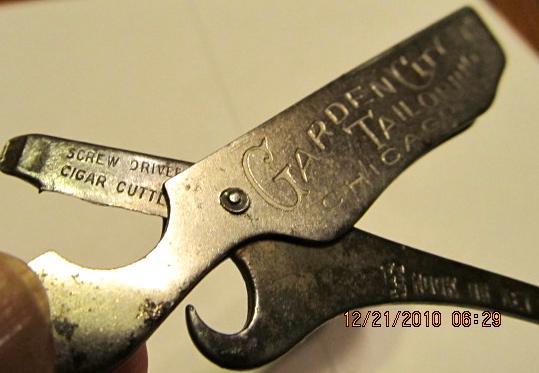 Cigar Cutter Garden City Screw Driver Opener - Metalware