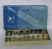Chrome Plated CORN HOLDERS in Original Box - metalware