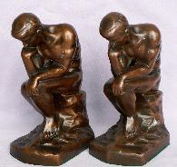 Nuart Bronzed Cast Metal THINKER Bookends - Metalware