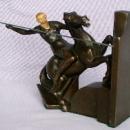 One JB Hirsch LANCELETTE Cast Metal Celluloid Head Bookend - Metalware