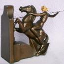 One JB Hirsch LANCELETTE Cast Metal Celluloid Head Bookend - Metalware