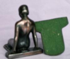 KNEELING NUDE Cast Metal Bookends - Metalware