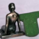 KNEELING NUDE Cast Metal Bookends - Metalware