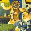VINTAGE TAPESTRY- CATS PLAYING POLKER