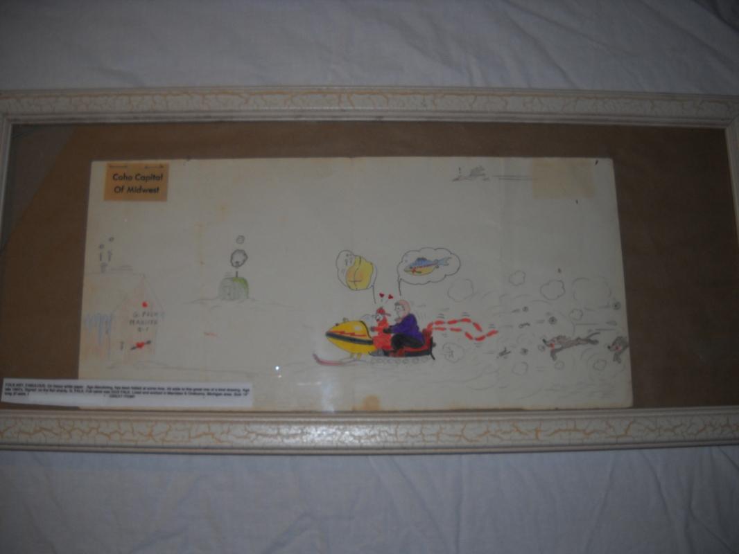 Folk art by GUS FALK. Lot of (3) Color drawings.