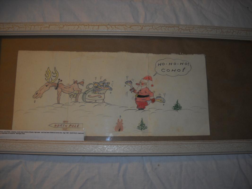 Folk art by GUS FALK. Lot of (3) Color drawings.