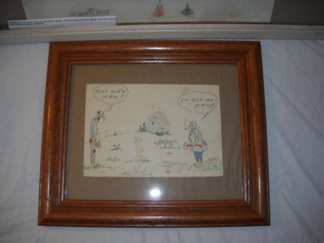Folk art by GUS FALK. Lot of (3) Color drawings.