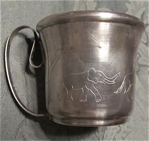 Baby Cup Animal Figures - Silver