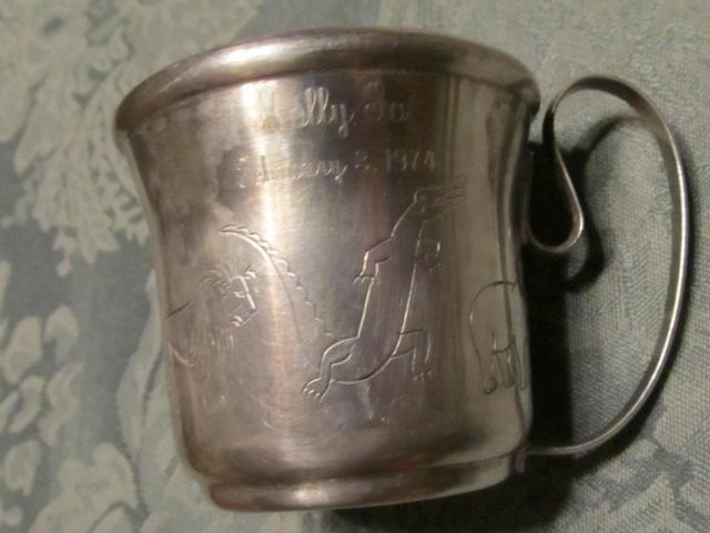 Baby Cup Animal Figures - Silver
