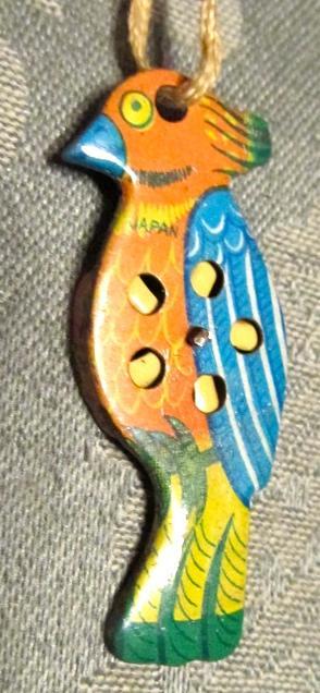 Tin Lithograph Parrot Whistle - Toy