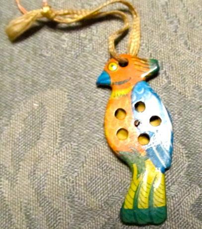 Tin Lithograph Parrot Whistle - Toy