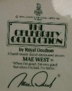 Royal Doulton MAE WEST Celebrity Collection Porcelain Jug
