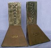 LEDERLE Medical Bronze Coated Bookends - Metalware