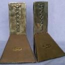 LEDERLE Medical Bronze Coated Bookends - Metalware