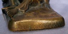 HUCKLEBERRY FINN Cast Metal Bronzed Bookends - Metalware
