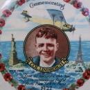 CHARLES LINDBERGH Porcelain Commemorative Plate and Lucky Lindbergh Coin