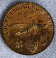 CHARLES LINDBERGH Porcelain Commemorative Plate and Lucky Lindbergh Coin