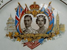 KING GEORGE and QUEEN ELIZABETH Commemorative Porcelain Plate