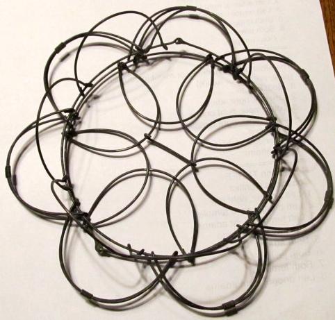 Wire Folding Egg Basket with Eggs - Metalware